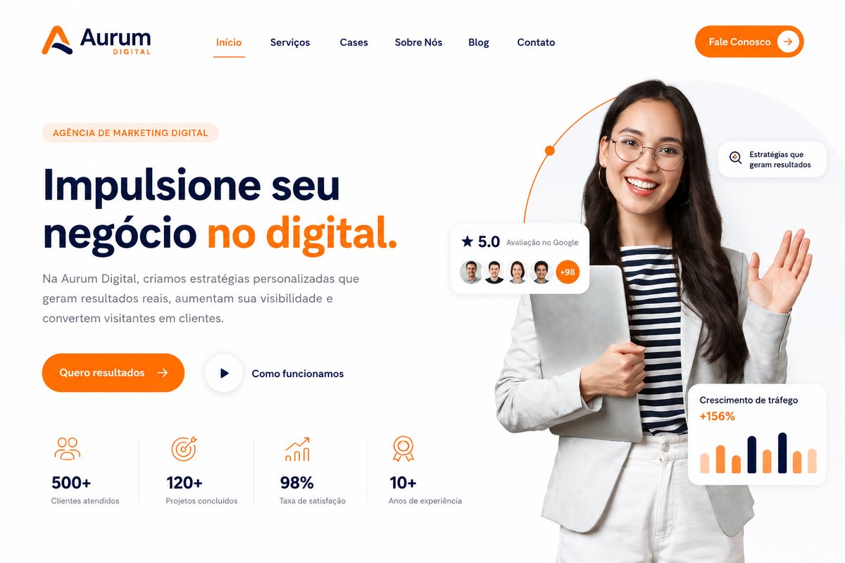 Mockup de site em janela de navegador